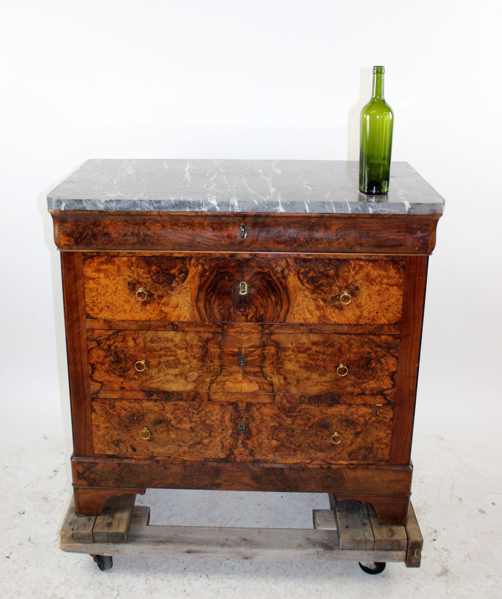 French Louis Philippe commode in burled walnut (1 of 9)