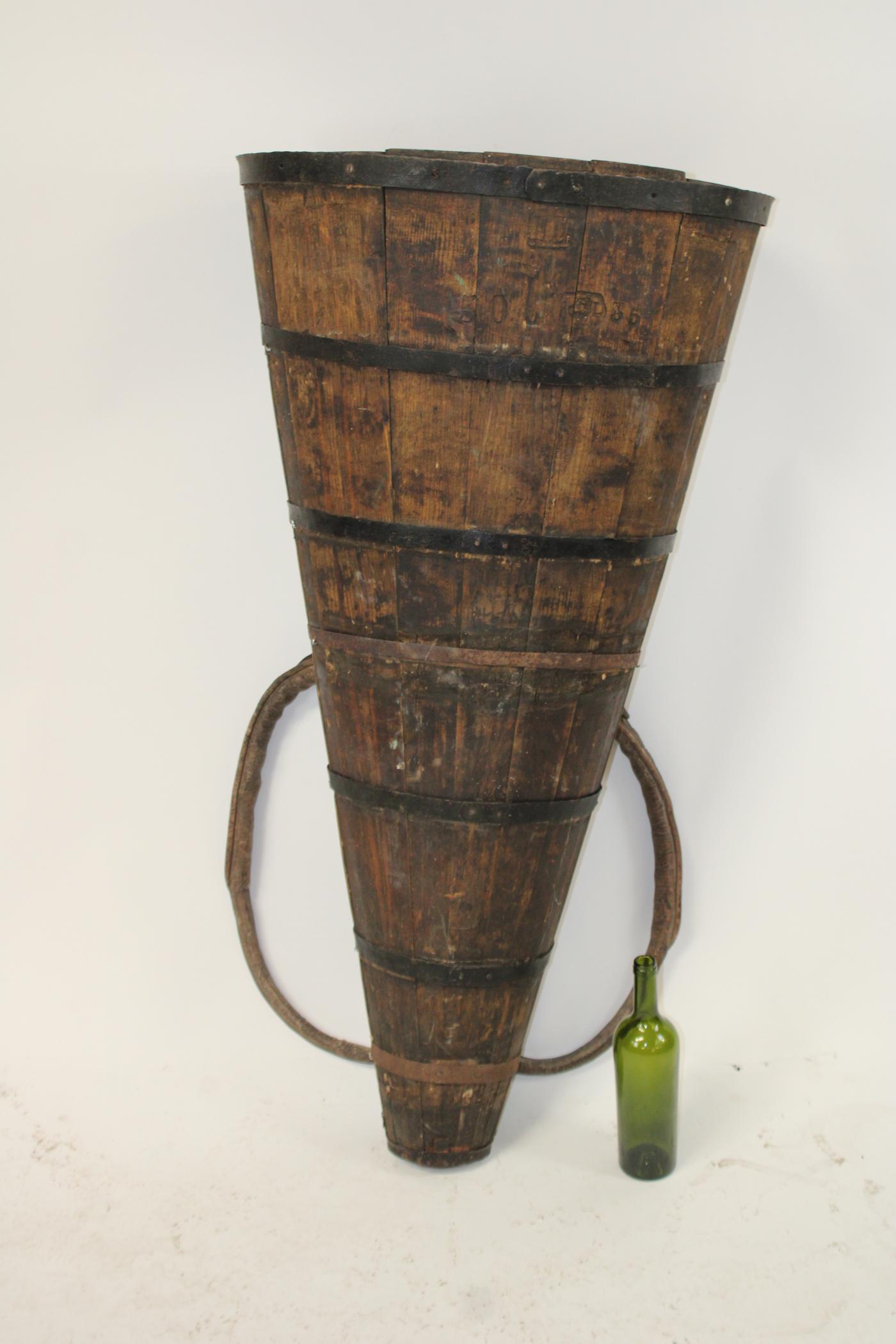 French Alsacian wooden (hotte) grape harvest bucket (1 of 7)
