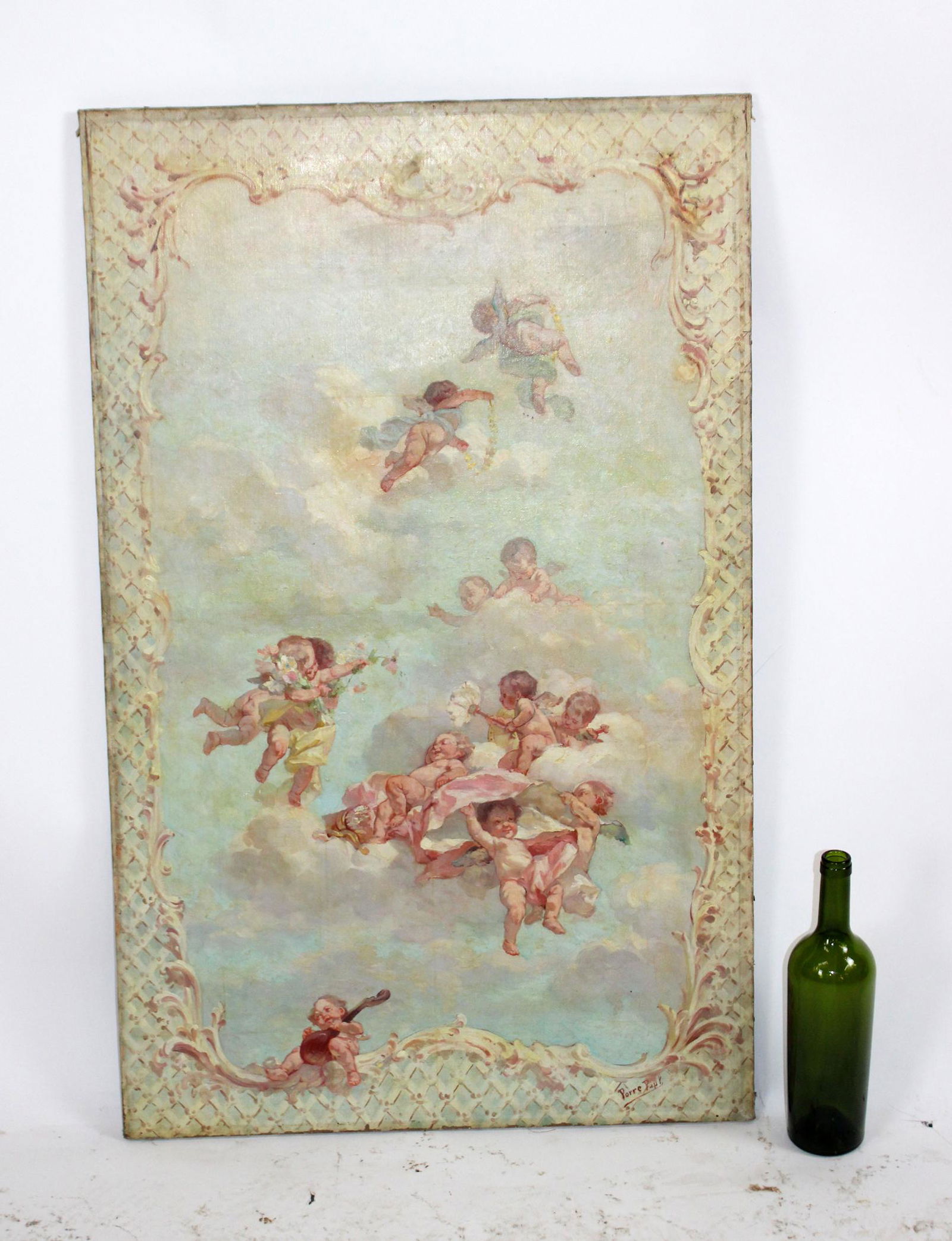 Oil on canvas depicting cherubs (1 of 6)