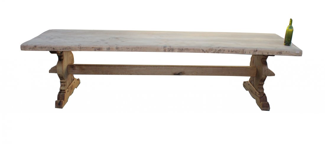 French 9ft9 grand trestle table in bleached oak (1 of 15)