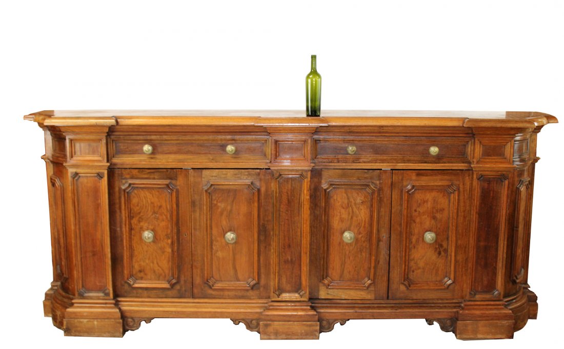 Antique Italian walnut 4 door sideboard (1 of 9)