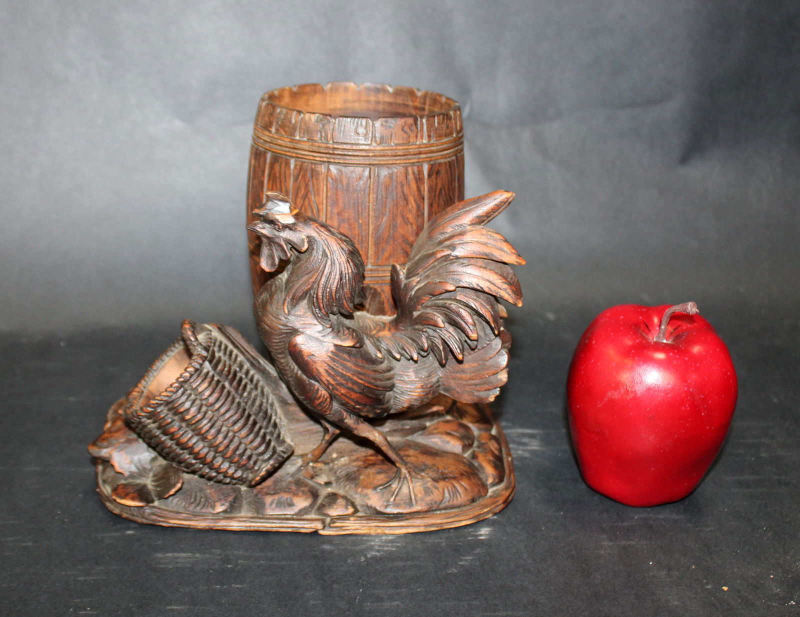French Black Forest tobacco pot with rooster (1 of 8)
