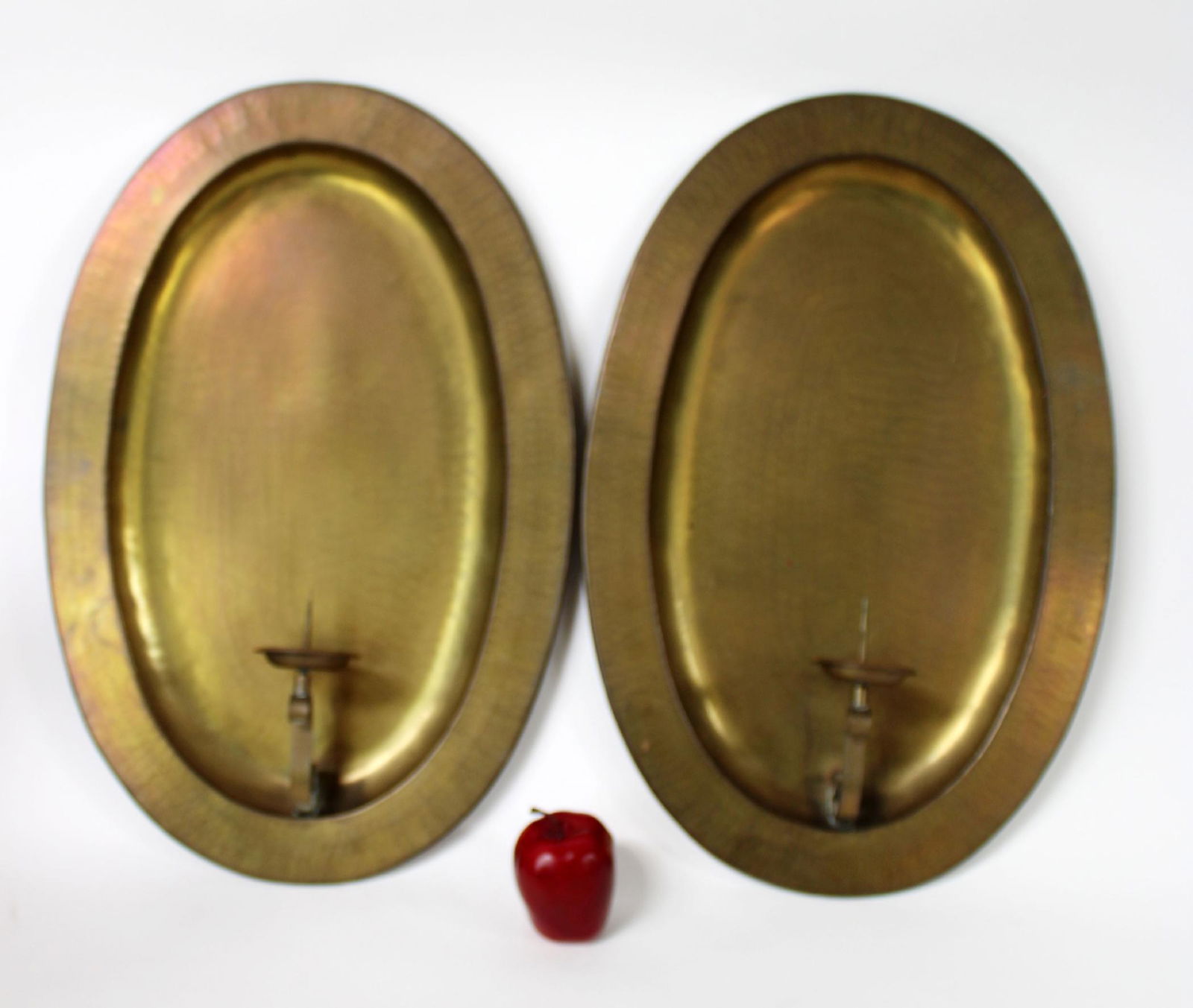 Pair Italian mid century brass candle wall sconces (1 of 6)