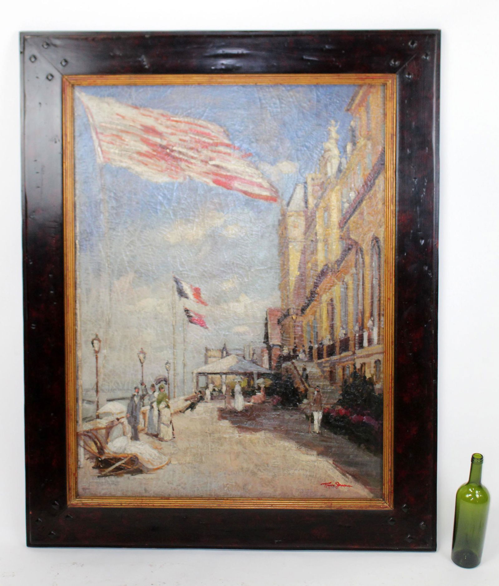 Oil on canvas French street scene. Signed l/r Trepor (1 of 7)