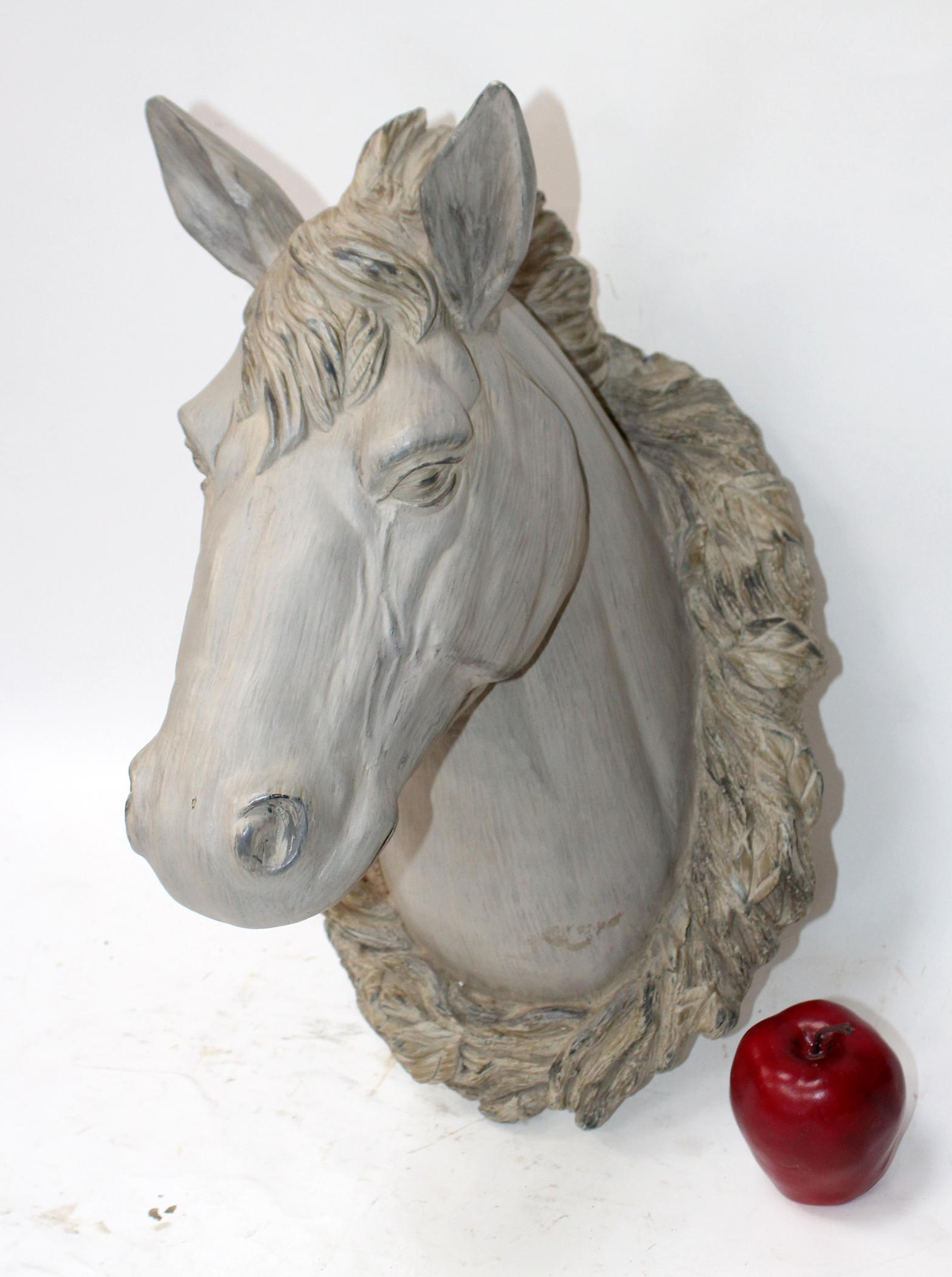 Cast resin wall mount horse head (1 of 5)
