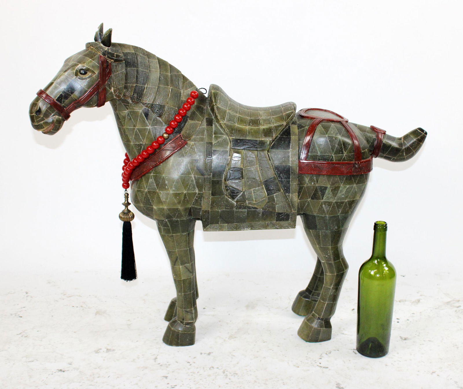 Tessellated cast Tang horse statue (1 of 8)