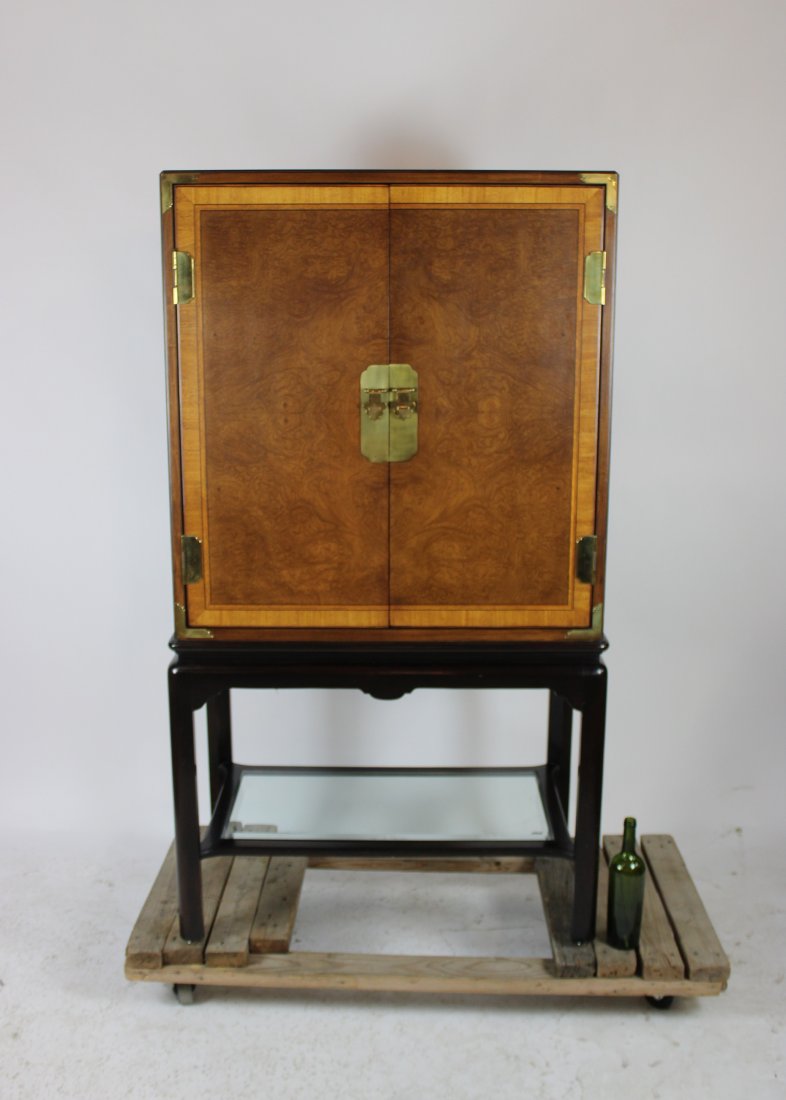 Karges burled walnut cabinet on ebonized stand (1 of 5)