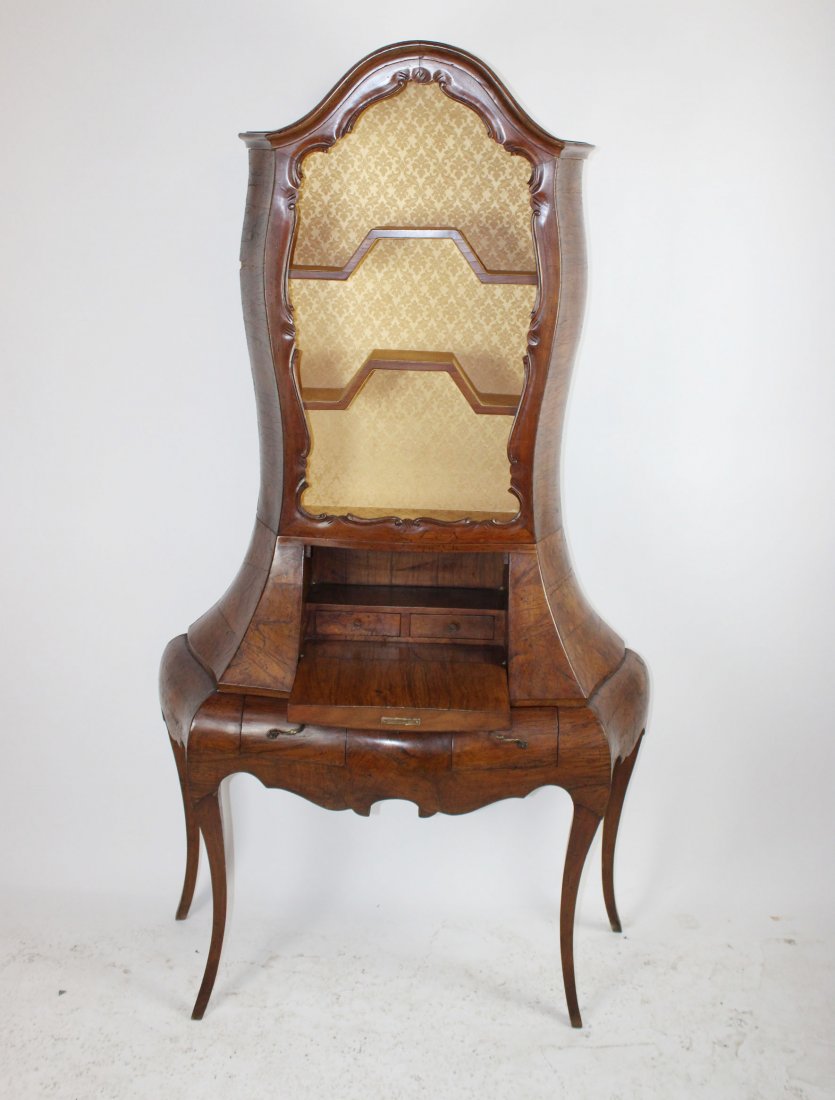 Italian burled bombe secretary (1 of 10)