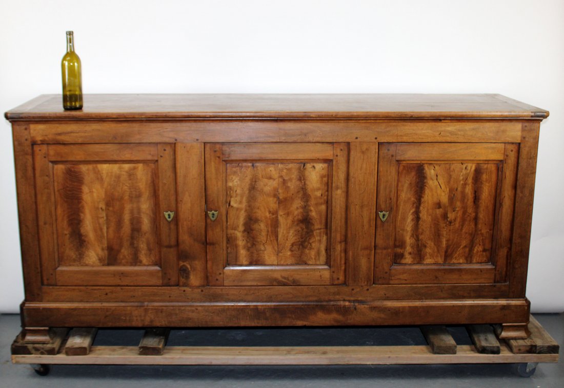 French Louis Philippe 3 door sideboard: French Louis Philippe 3 door sideboard in walnut. Circa 1900. 35 1/4"h x 79"w x 22"d
