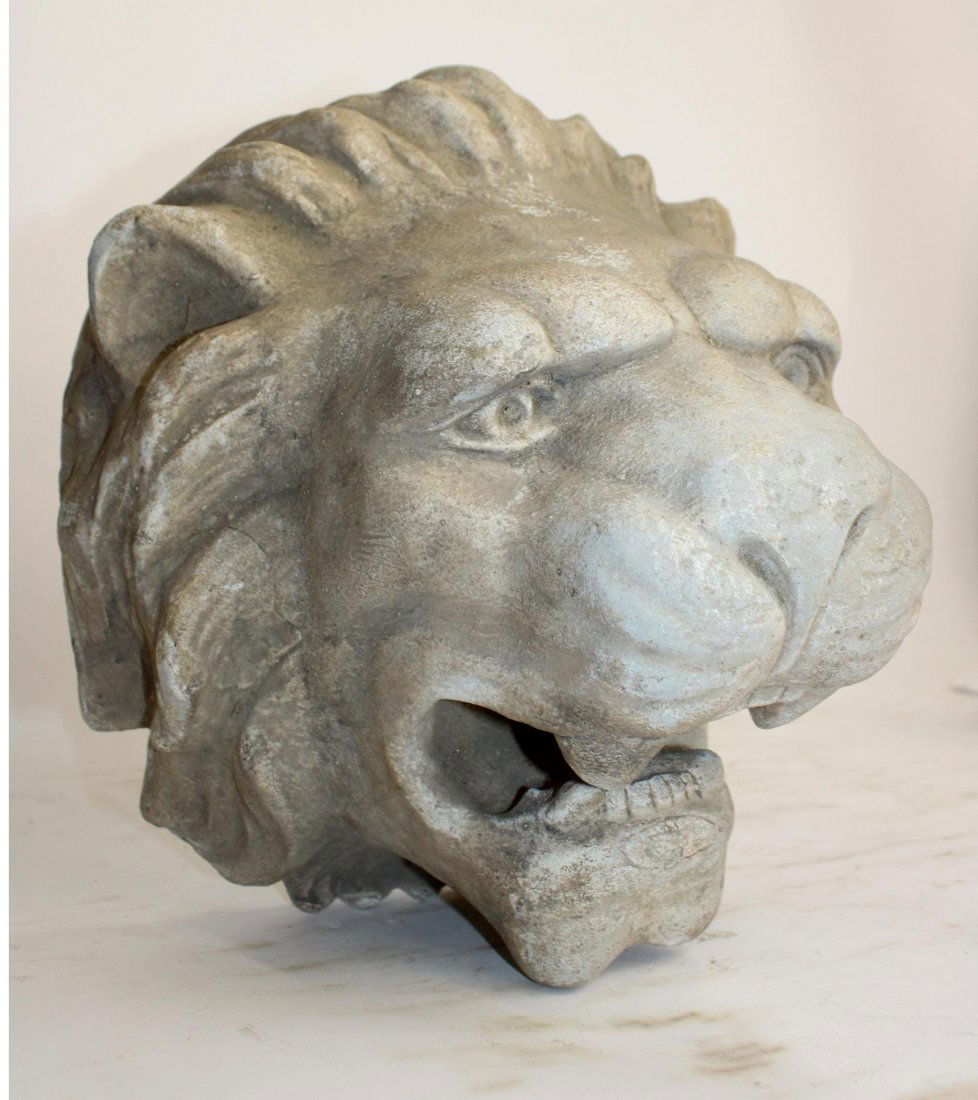 Belgian lion head wall fountain spout (1 of 7)