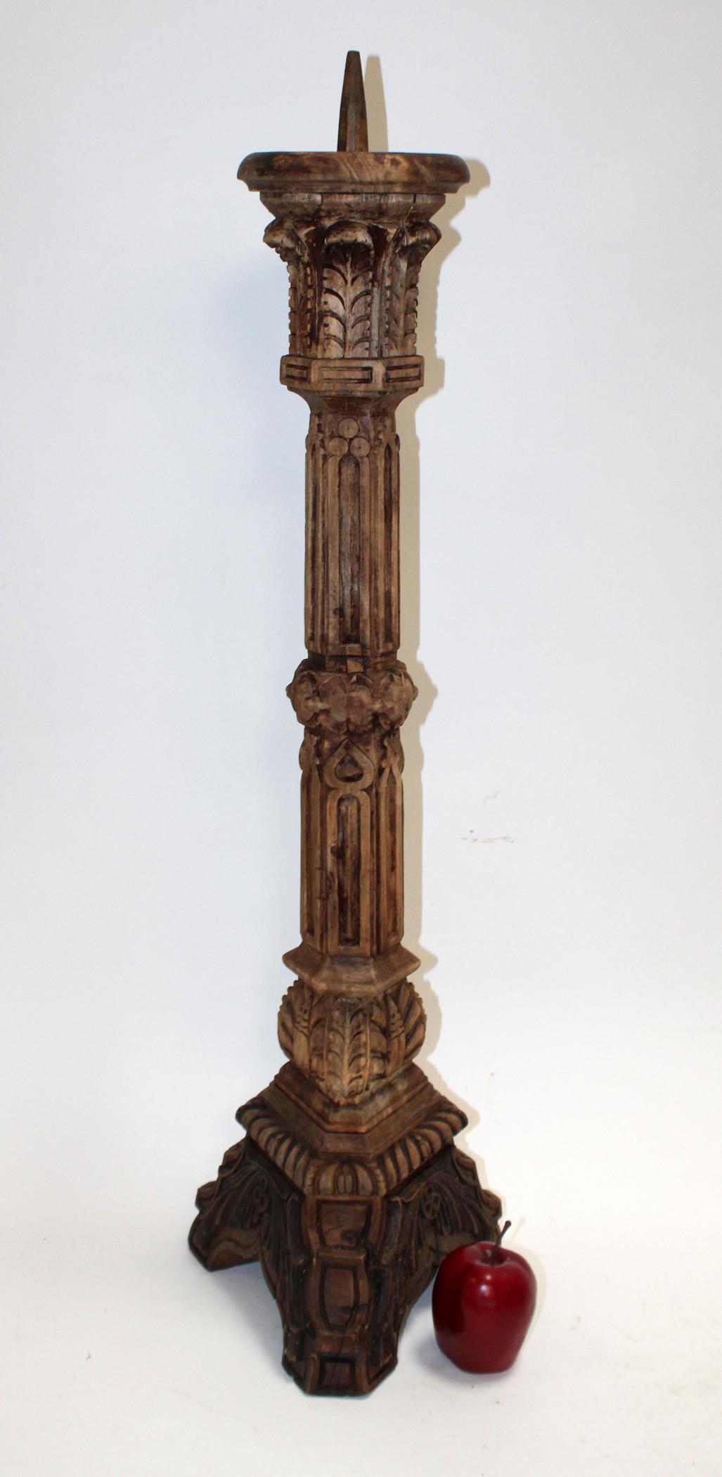 French Gothic Revival pillar candle holder (1 of 6)