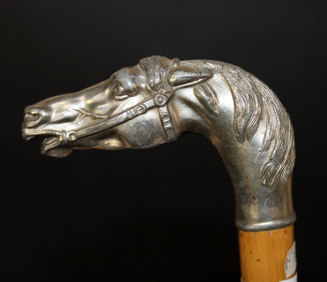 Antique horse head walking stick cane (1 of 5)