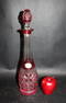 Val St Lambert cranberry to clear crystal decanter