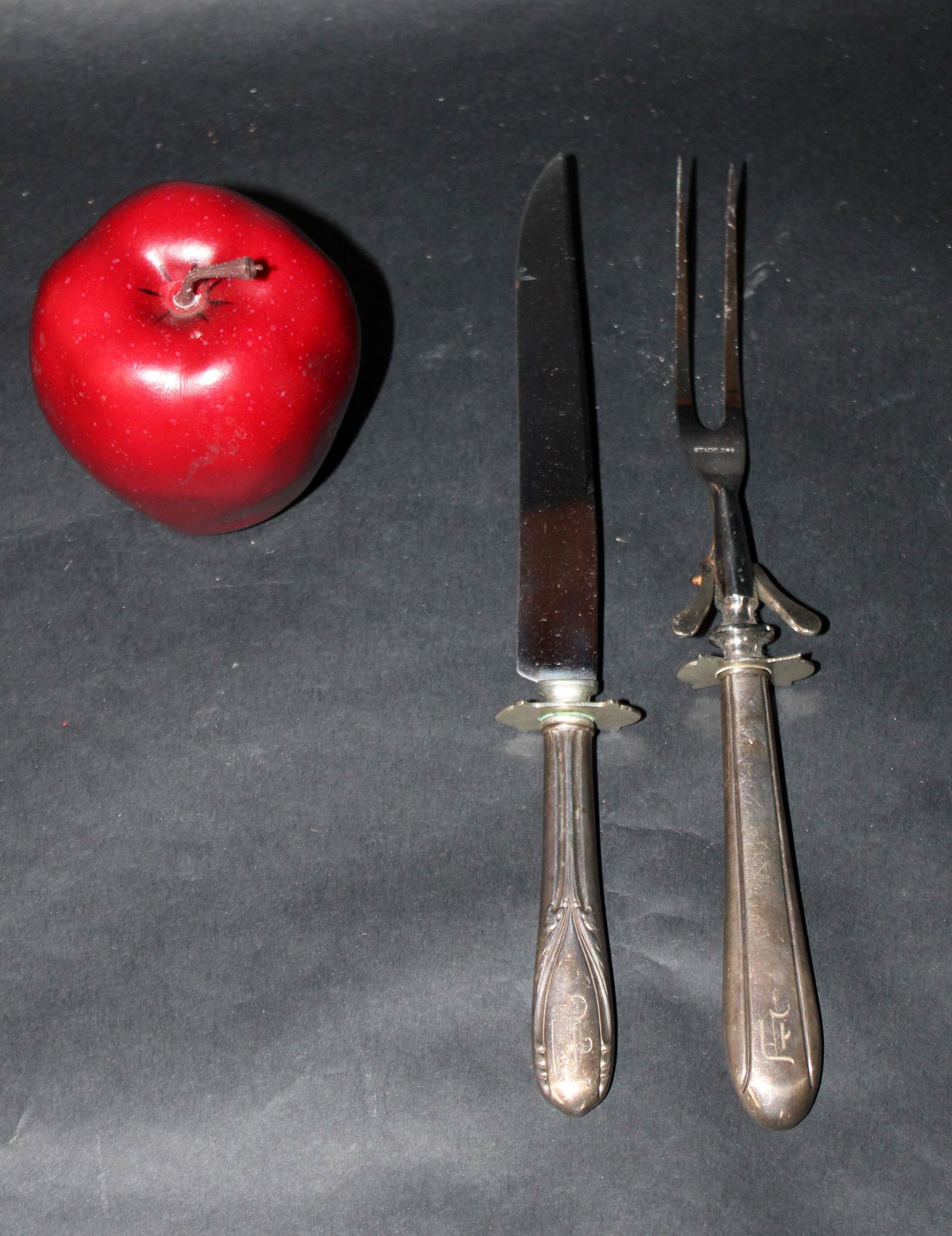 Sterling silver handled carving set (1 of 6)