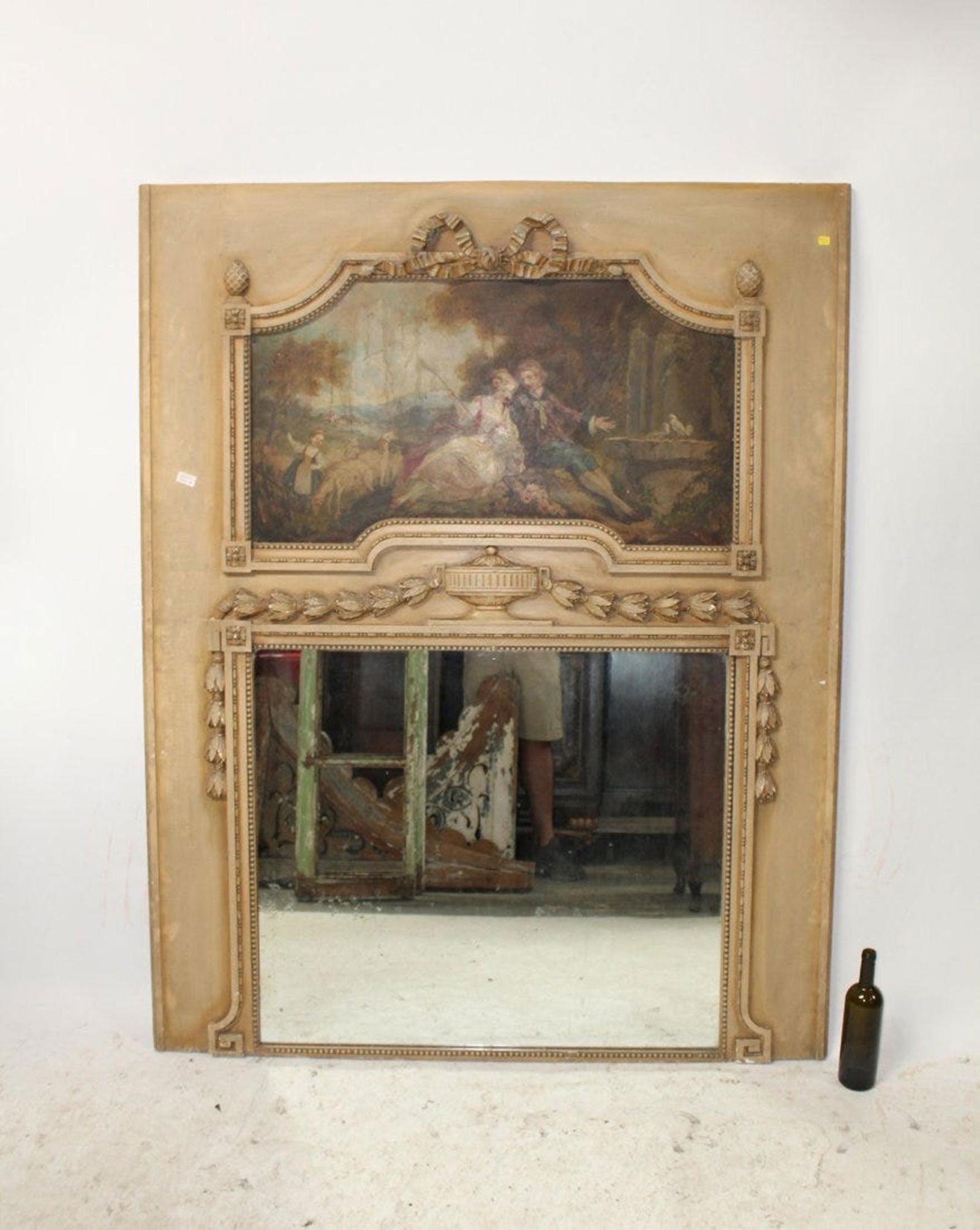 French Louis XVI style trumeau mirror (1 of 7)