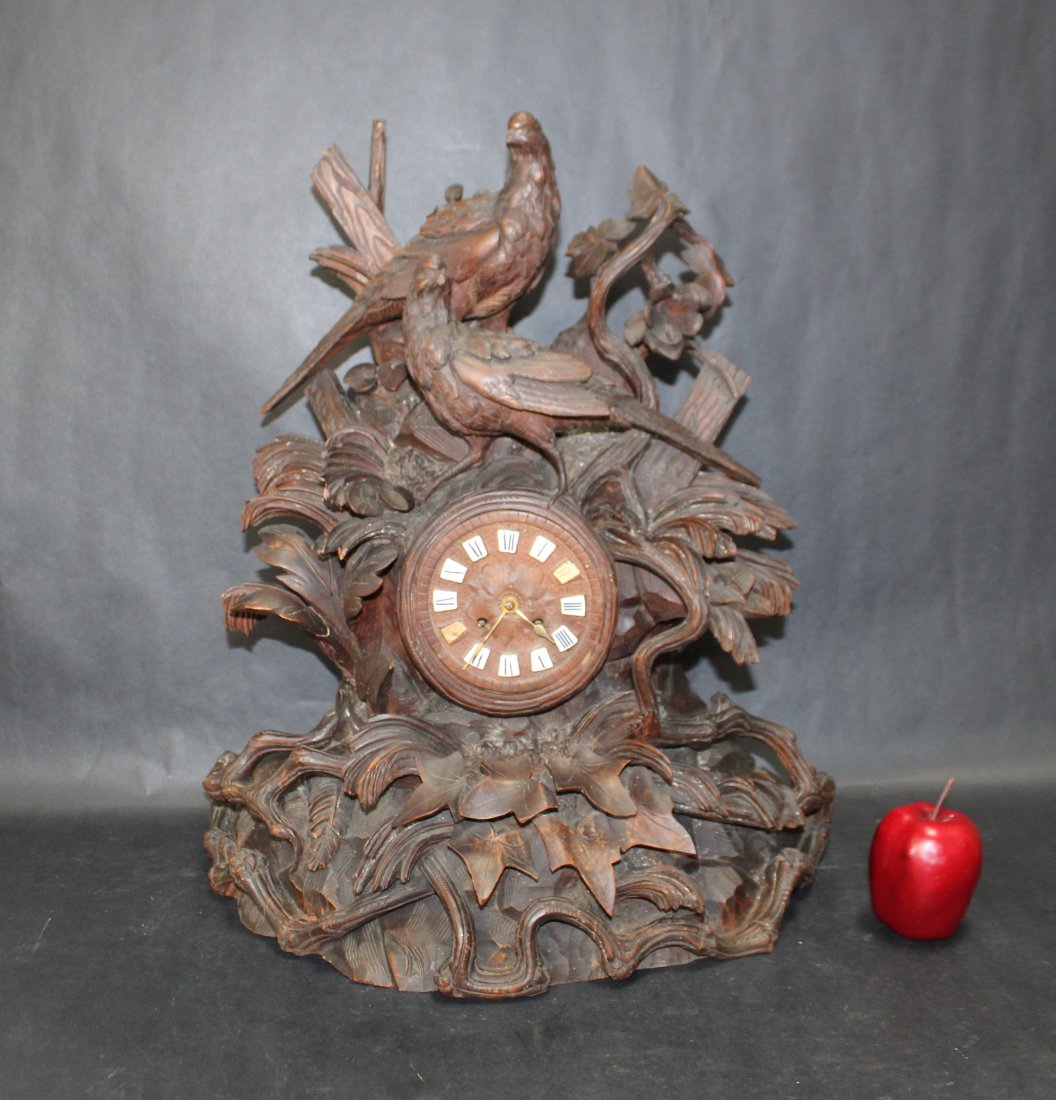 French Black Forest clock with pheasants (1 of 14)