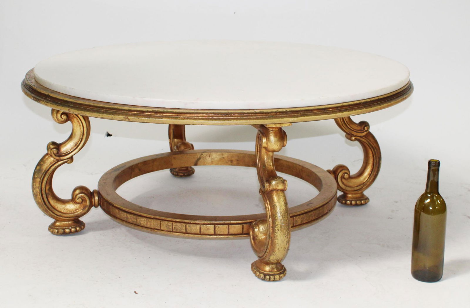 Hollywood Regency marble top cocktail table (1 of 6)