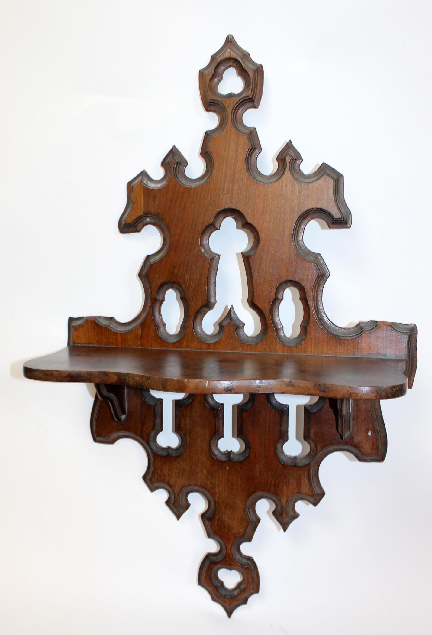French Gothic Revival wall mount wall shelf (1 of 2)