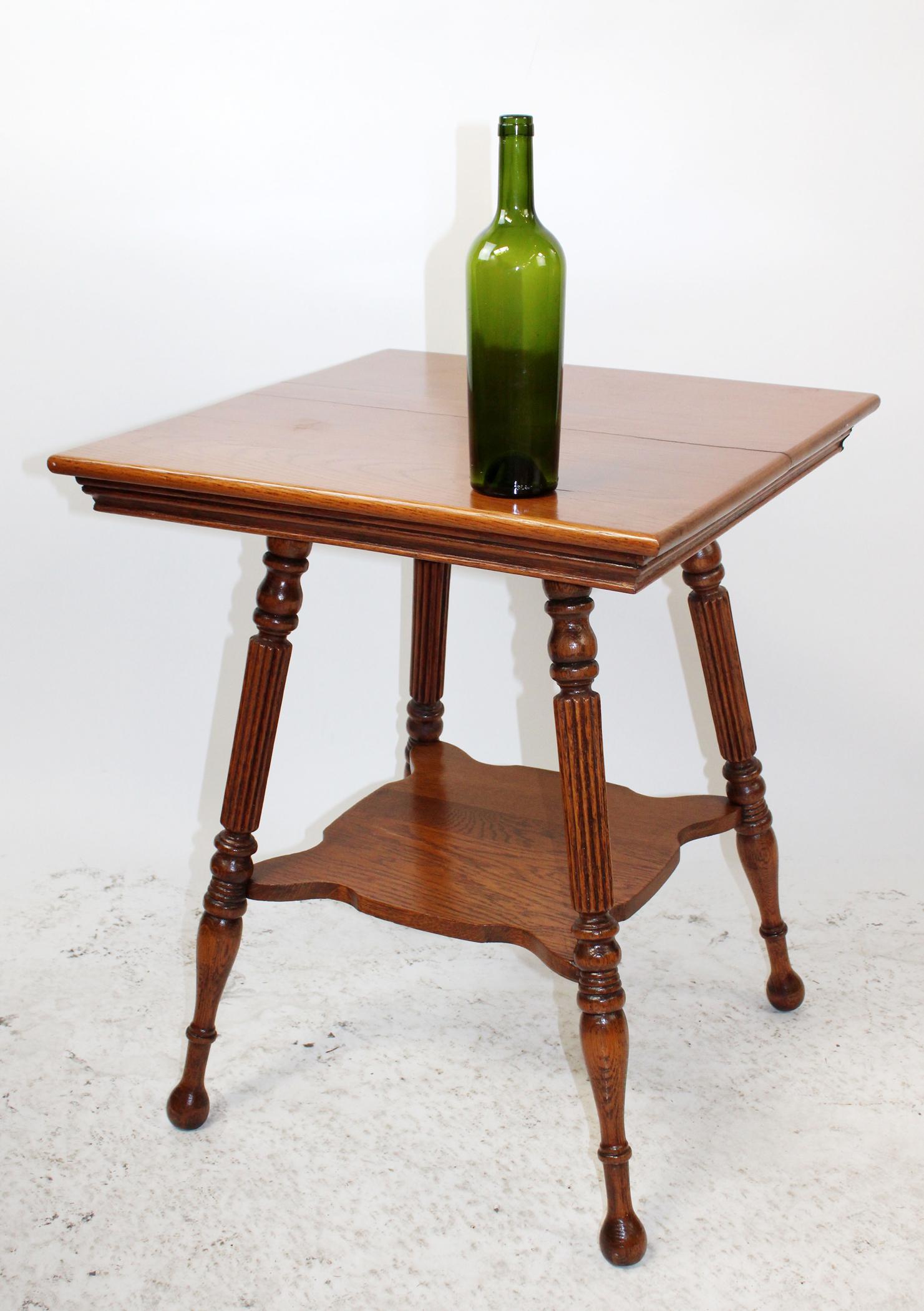 American oak tiered parlor table (1 of 3)