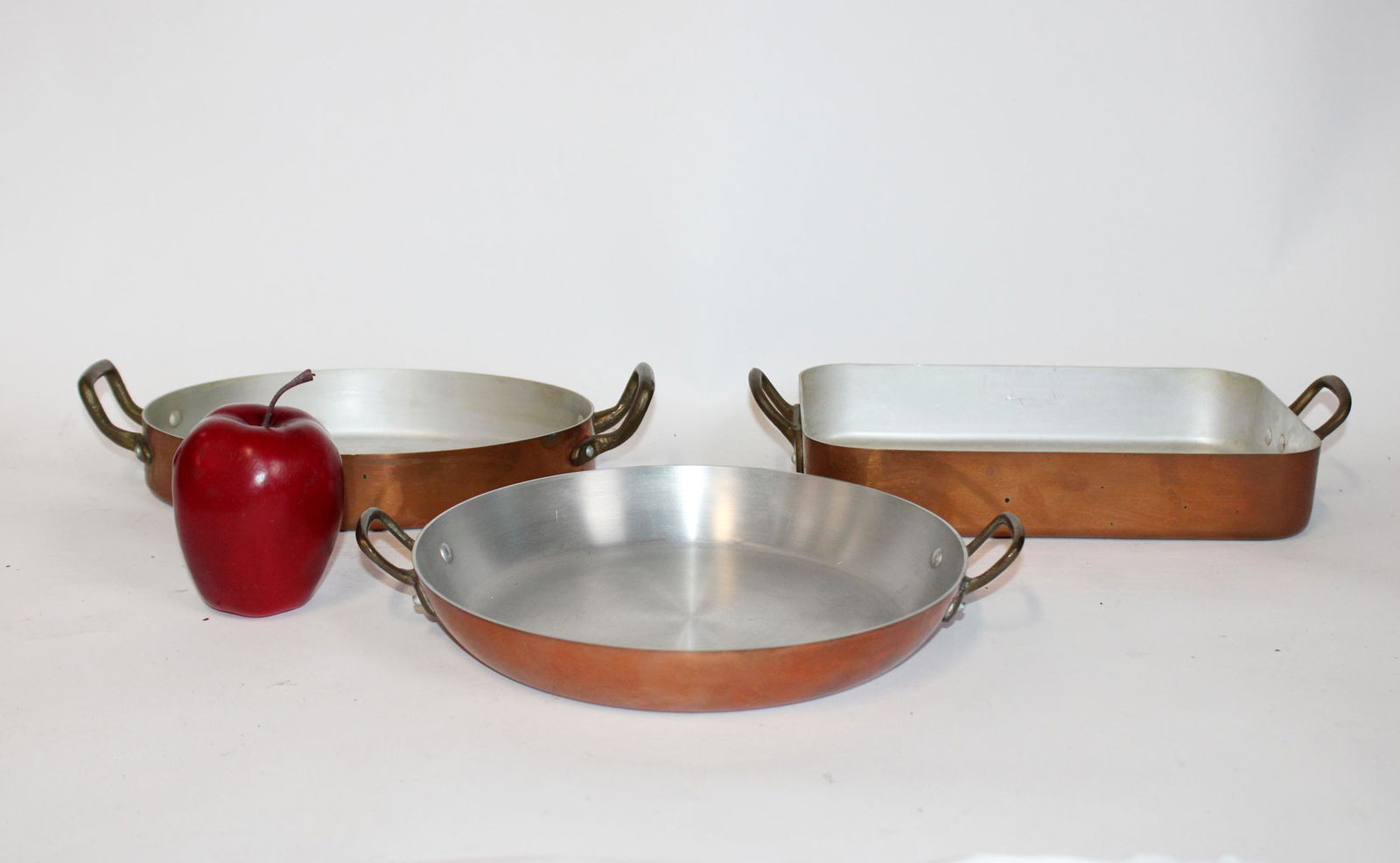 Lot of 3 copper cookware pots (1 of 4)