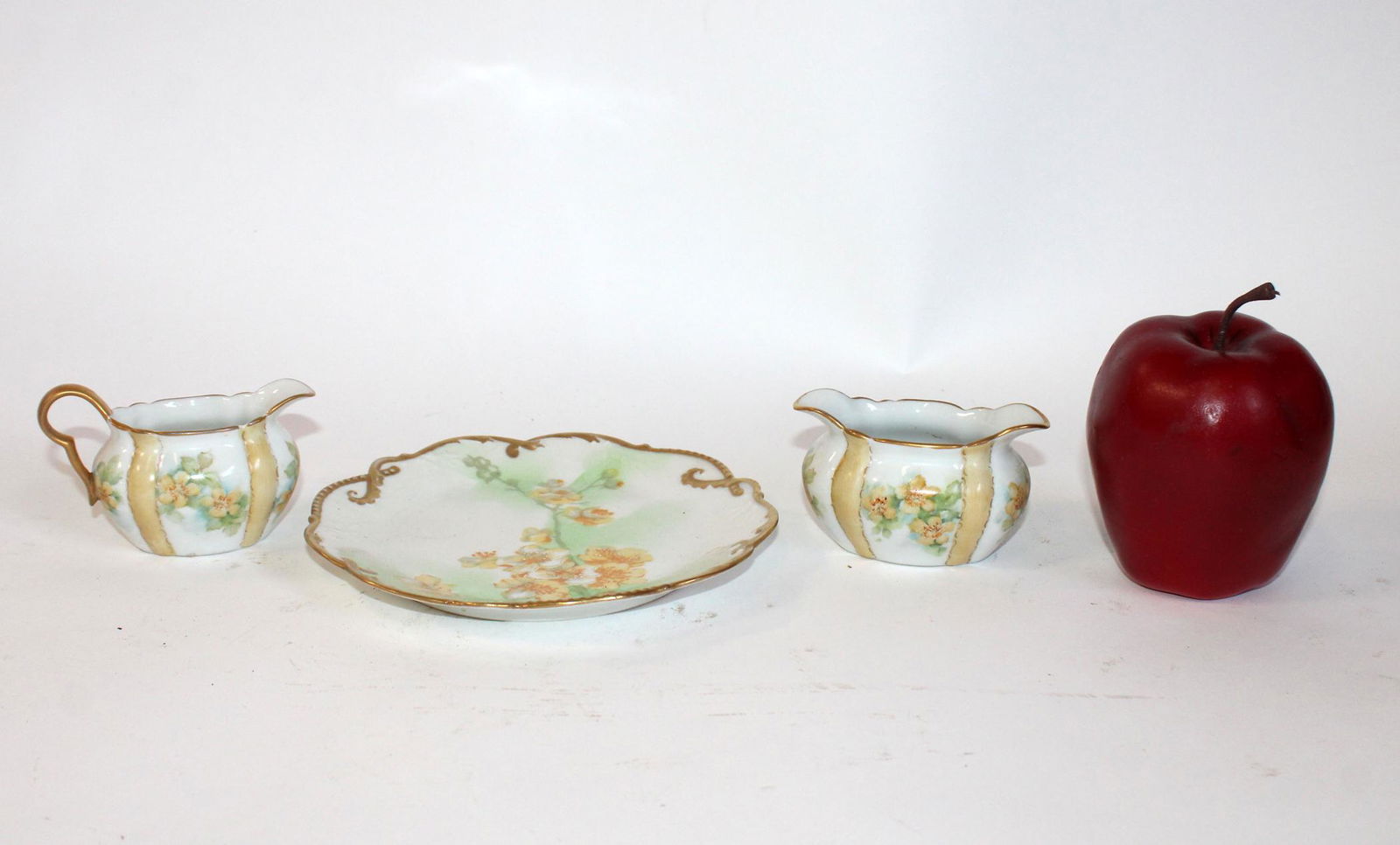 Limoges porcelain 3 piece cream and sugar set (1 of 5)