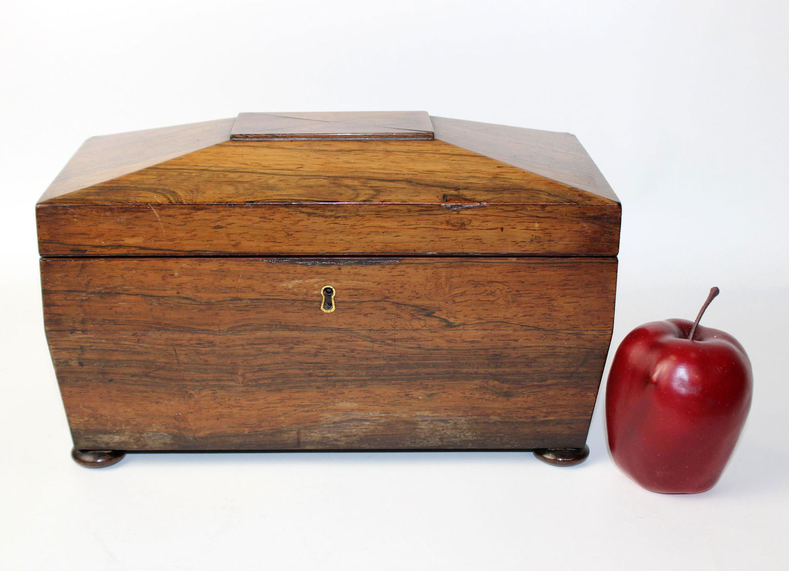 English rosewood sarcophagus form tea caddy (1 of 11)