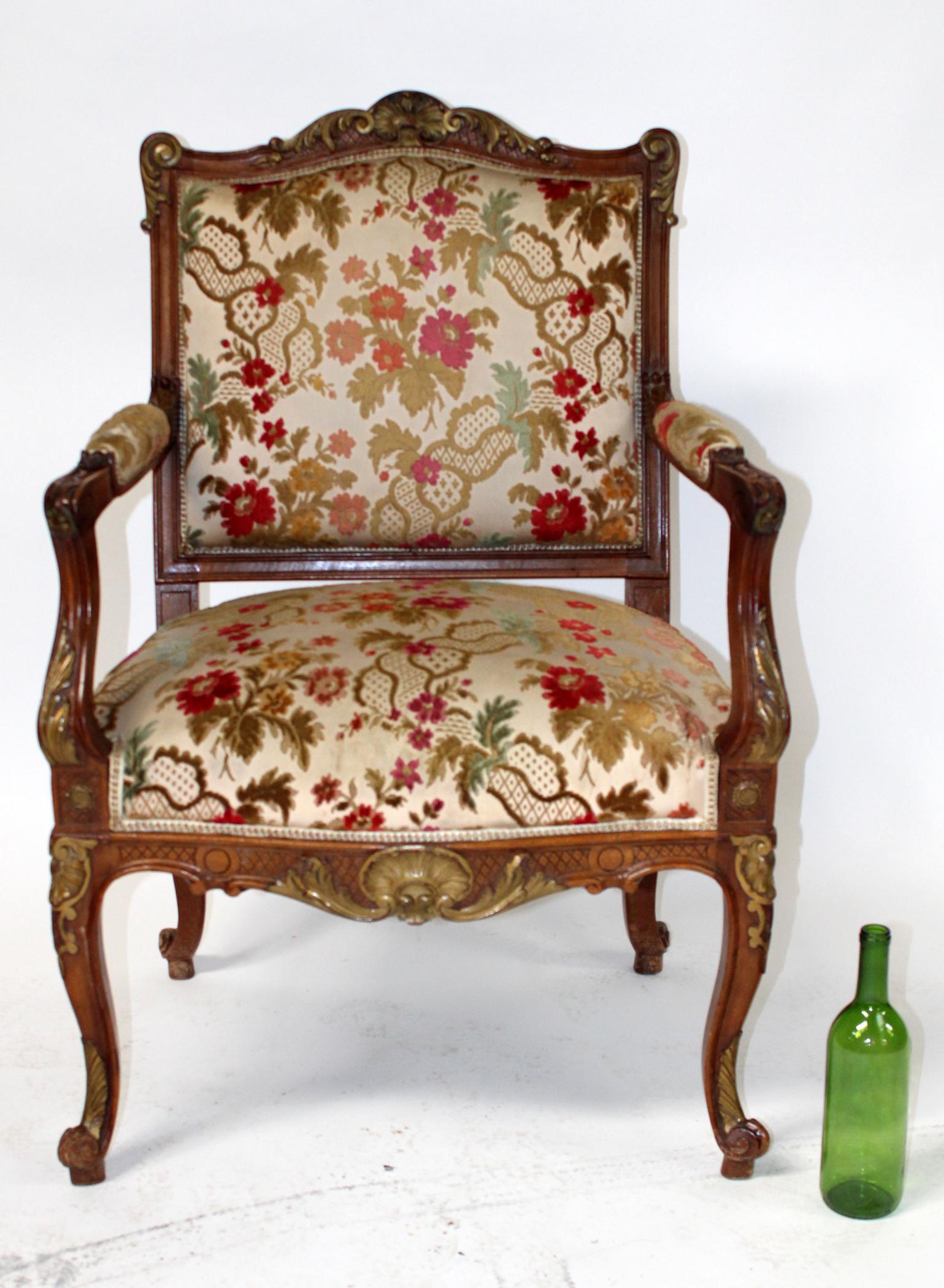 French Louis XV style fauteuil armchair (1 of 7)