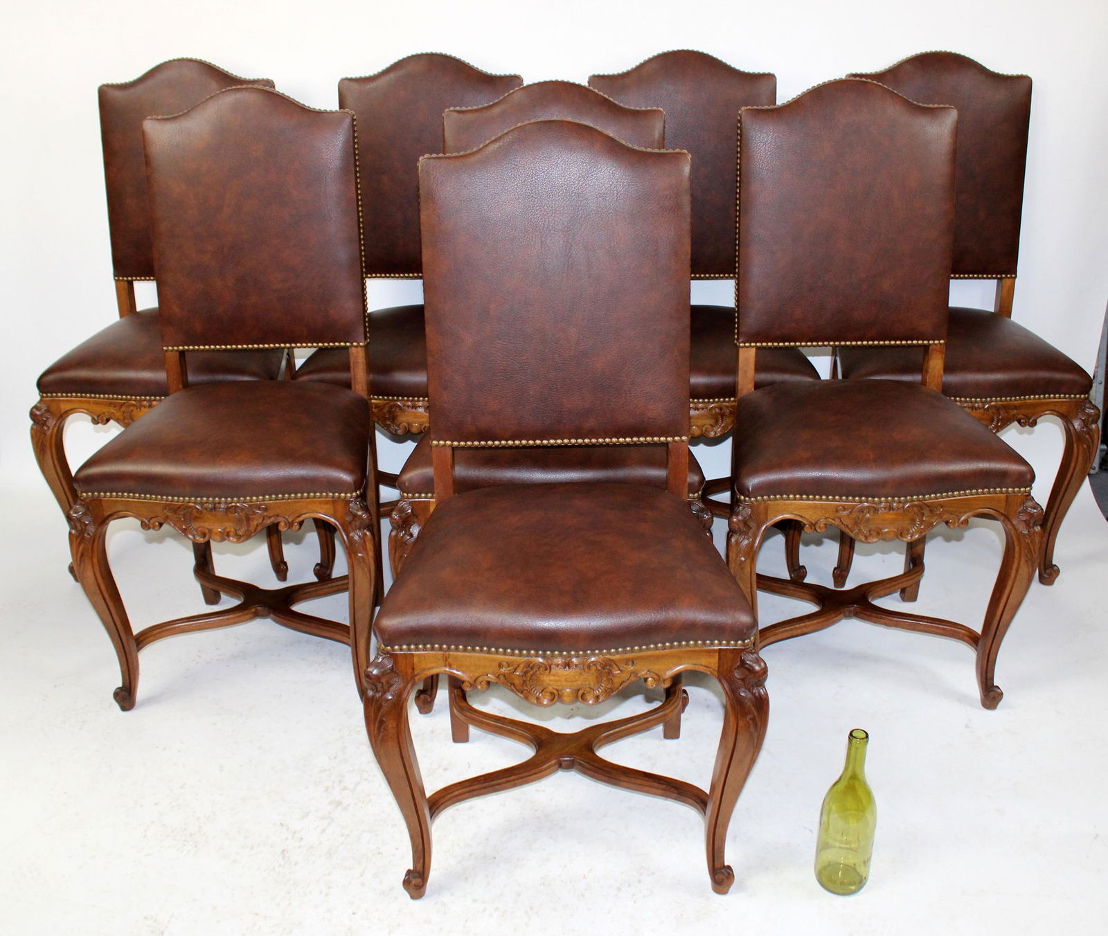Set of 8 French Louis XV side chairs in walnut (1 of 7)