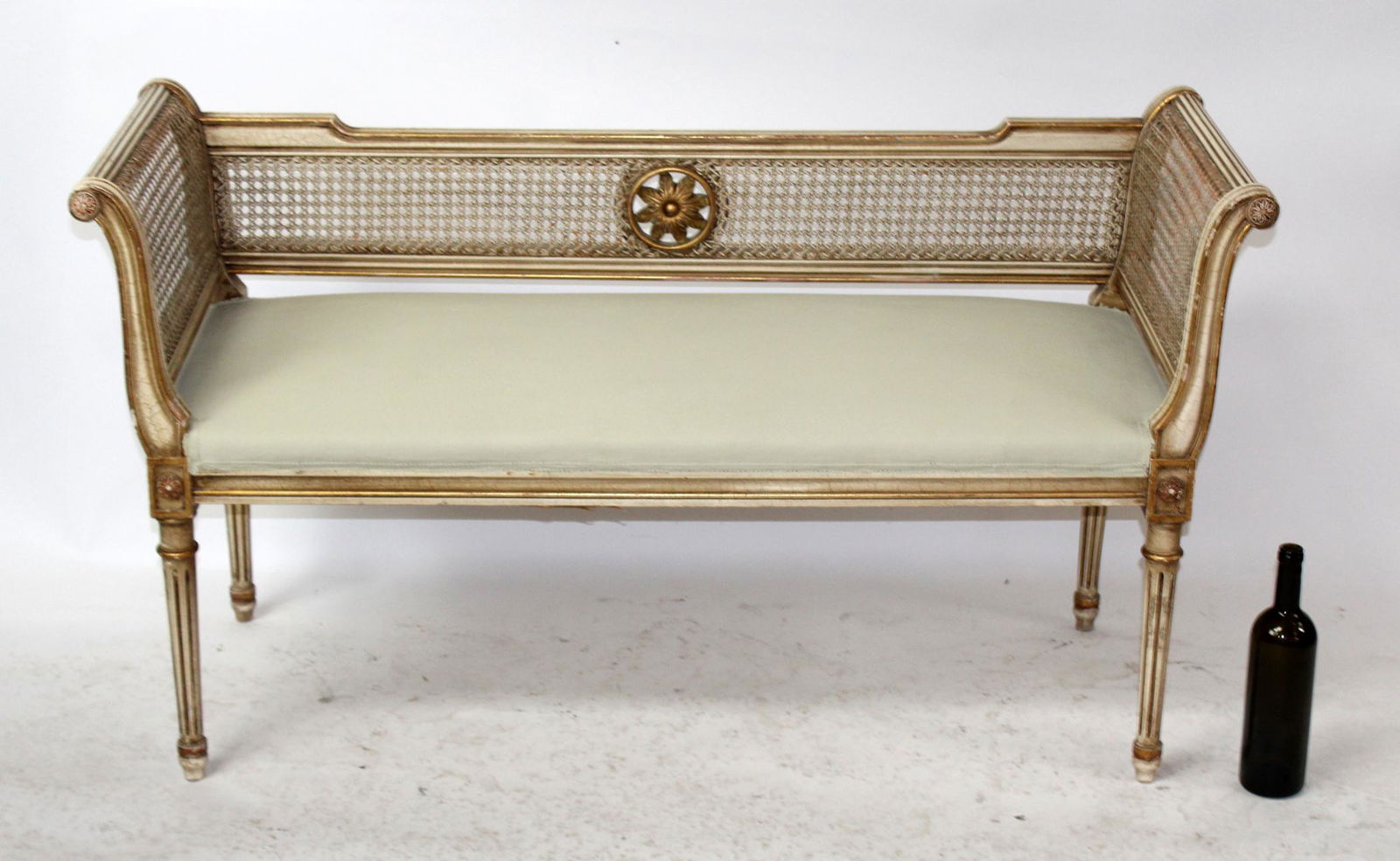 French Louis XVI caned bench (1 of 4)