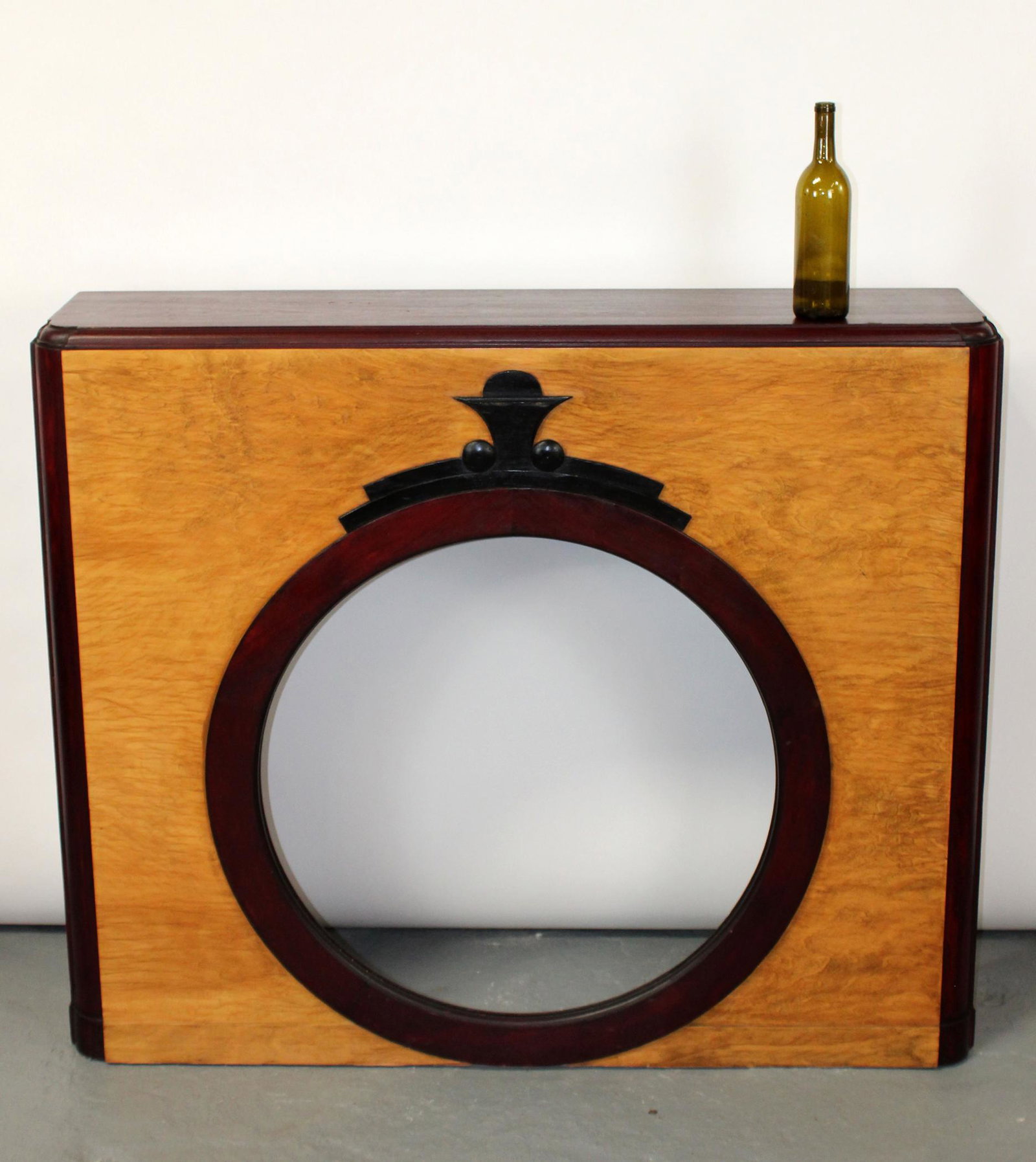 Biedermeier style frame: Biedermeier style frame center round cut out. 43"h x 53"w x 12"d, center cut out measures 26 1/2" dia