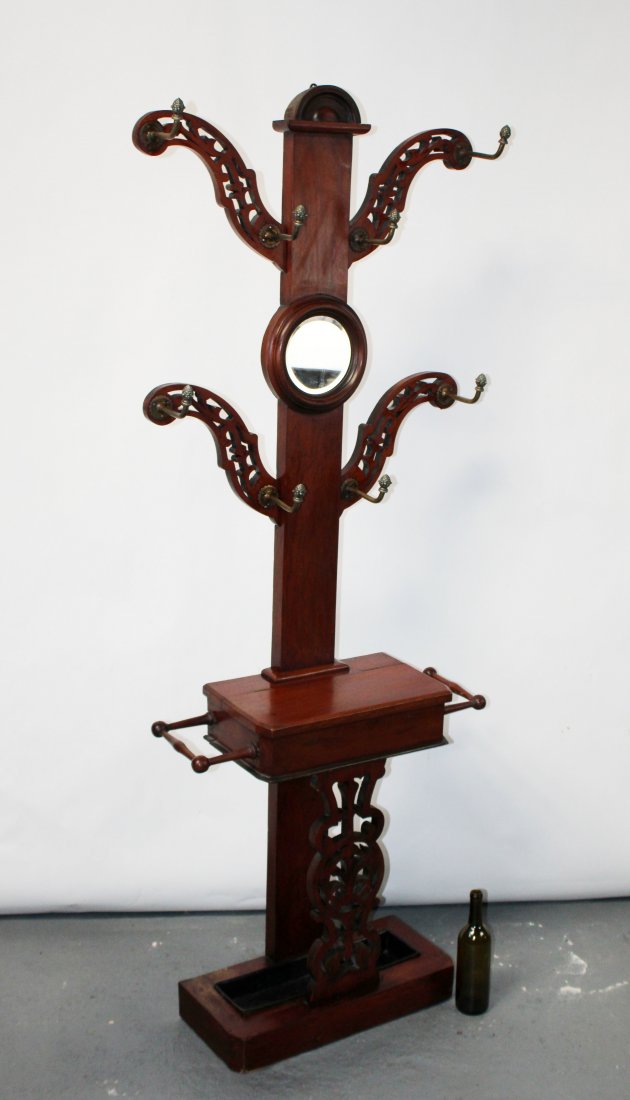 American Victorian halltree in mahogany (1 of 15)
