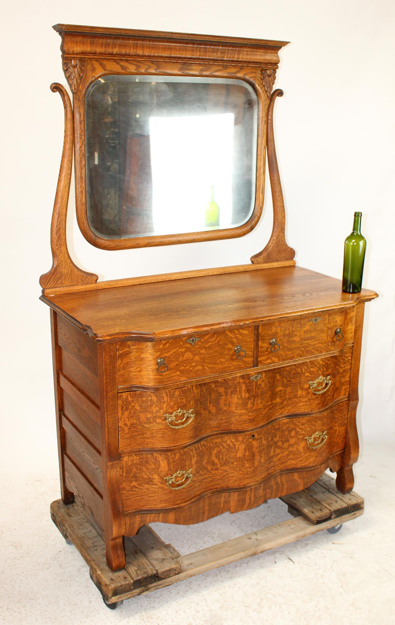 American tiger oak chest of drawers (1 of 7)