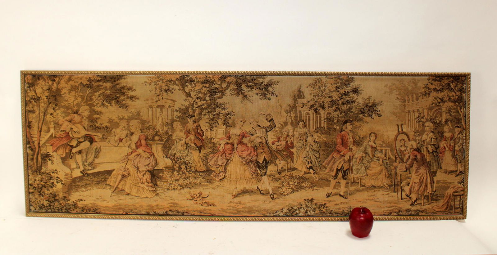 French tapestry with aristocratic garden scene (1 of 6)