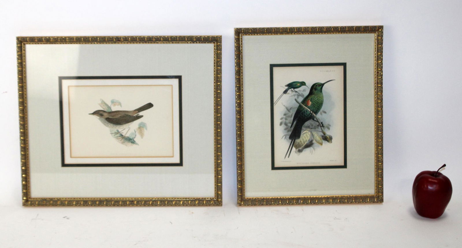 Companion pair of bird etchings (1 of 8)