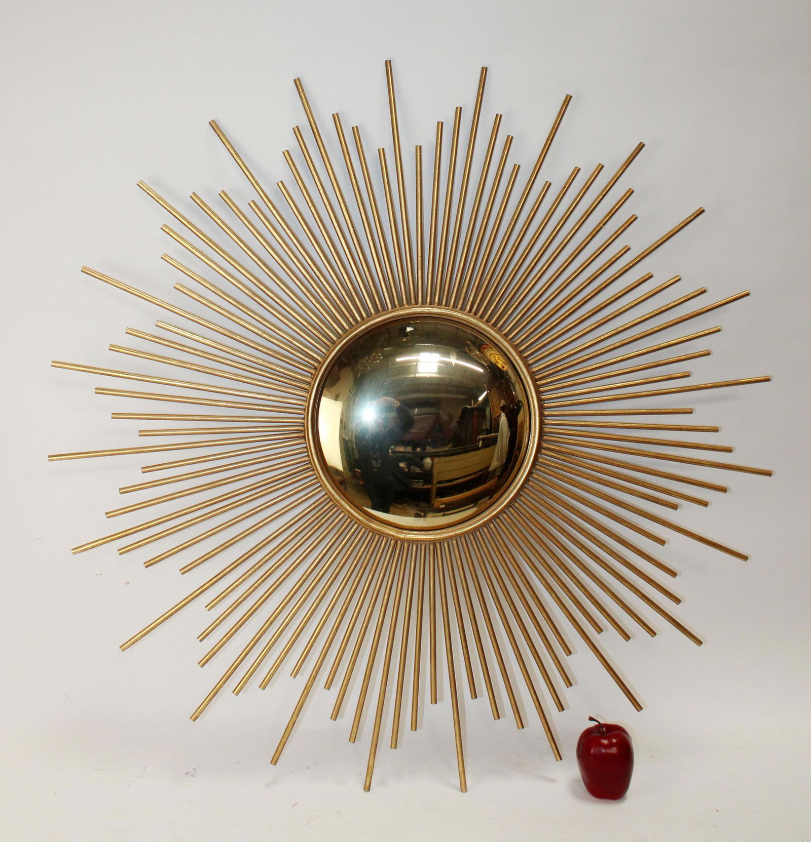 Metal painted sunburst style mirror (1 of 8)
