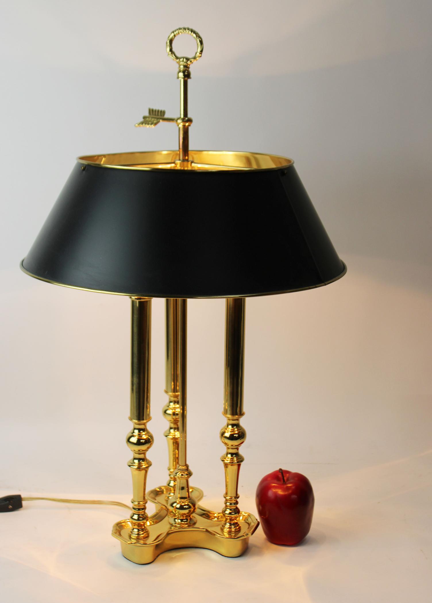 Bouillotte style brass table lamp (1 of 8)