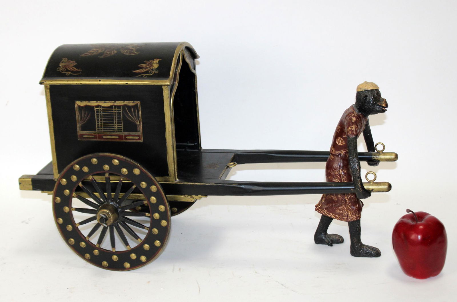 Painted metal rickshaw with monkey (1 of 6)