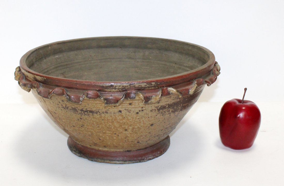 French terra cotta tian pot: French terra cotta tian pot. Late 19th century. 7"h x 14 3/4"dia