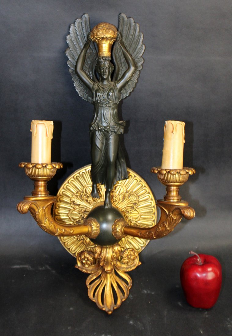 French Empire bronze figural wall sconce (1 of 11)