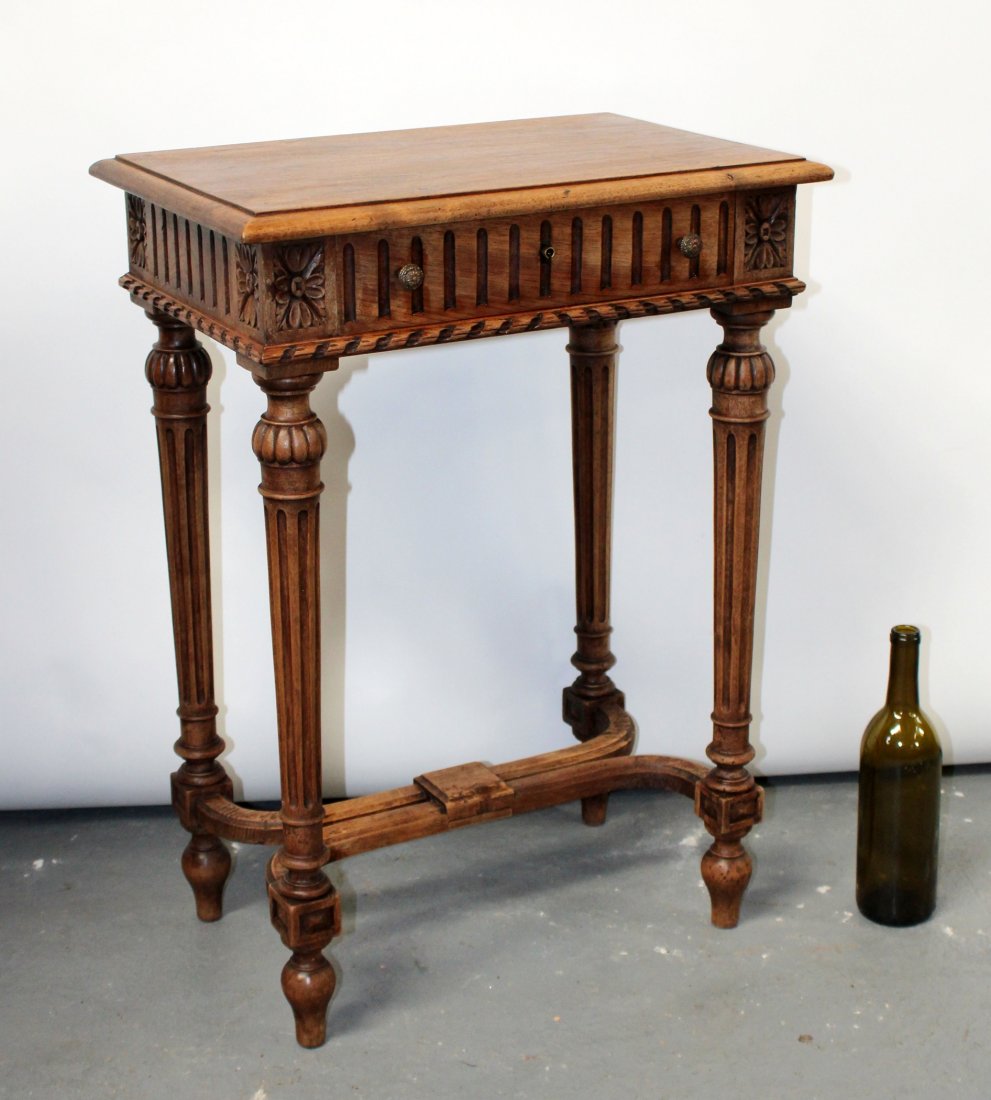 French neo-classical walnut side table (1 of 8)