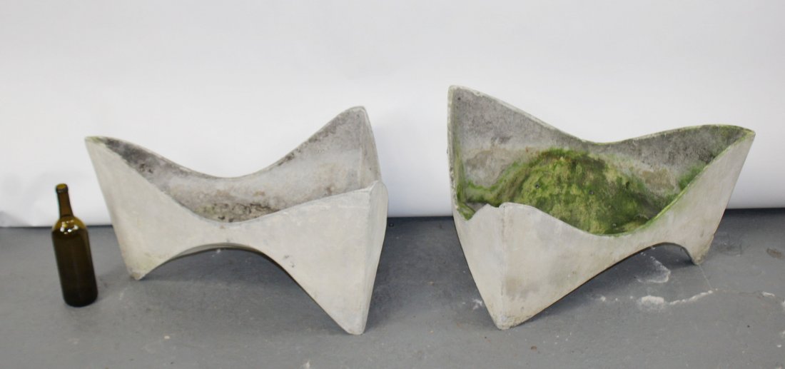 Lot of 2 Willy Guhl designed free form garden planters (1 of 9)