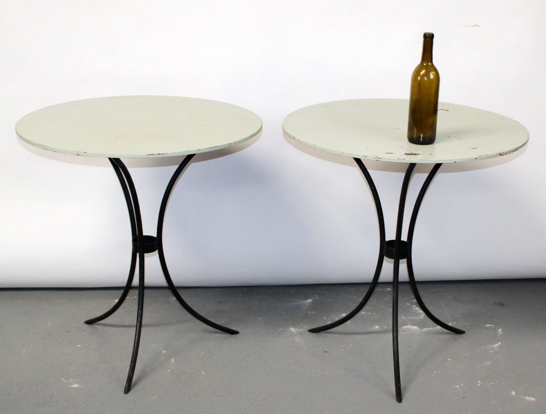 Lot of 2 French mid century bistro tables (1 of 8)