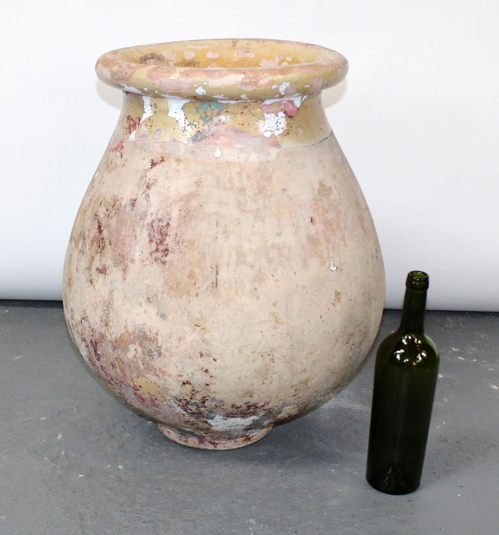 French slip glazed roll neck terra cotta pot (1 of 10)