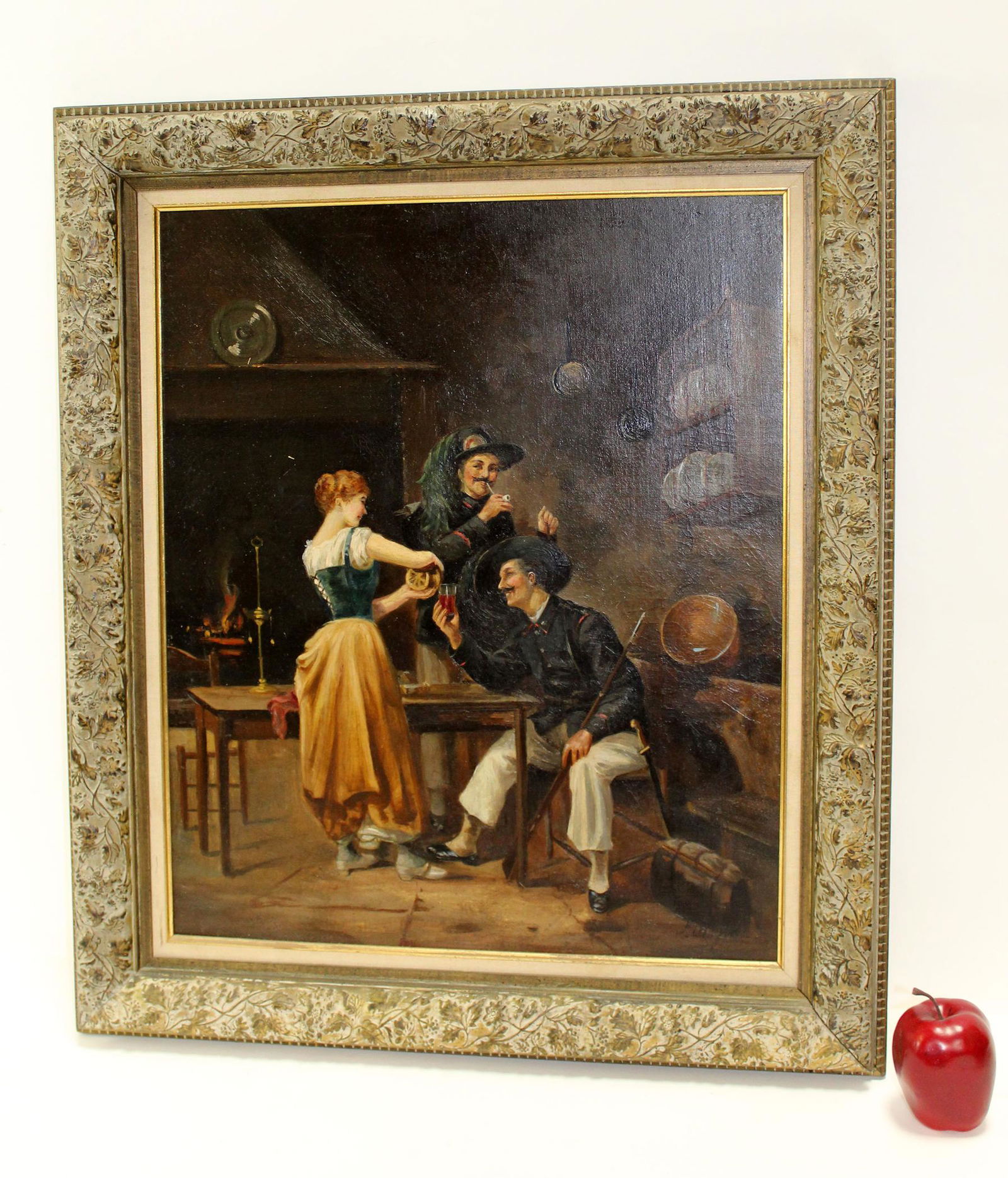 Oil on canvas Tavern scene painting (1 of 9)