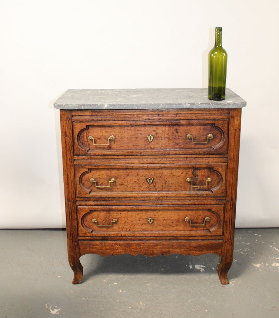 French 18th century commode with marble top (1 of 7)