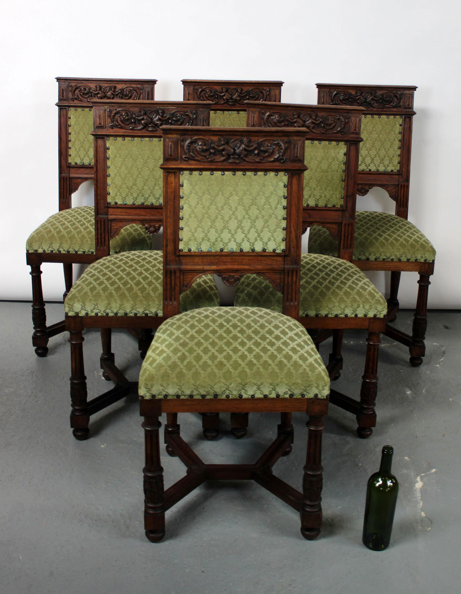 Set of 6 carved oak side chairs (1 of 11)
