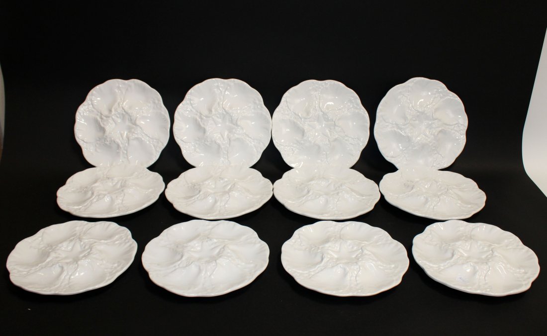 Lot of 12 Portuguese ceramic oyster plates (1 of 9)