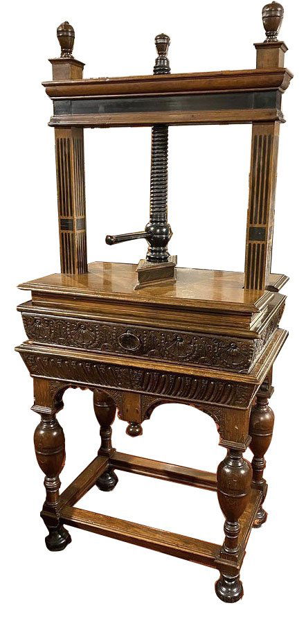 Large English Jacobean book press in carved oak (1 of 17)