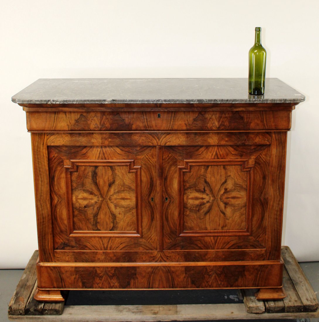 French Louis Philippe burled bahut with marble top (1 of 7)