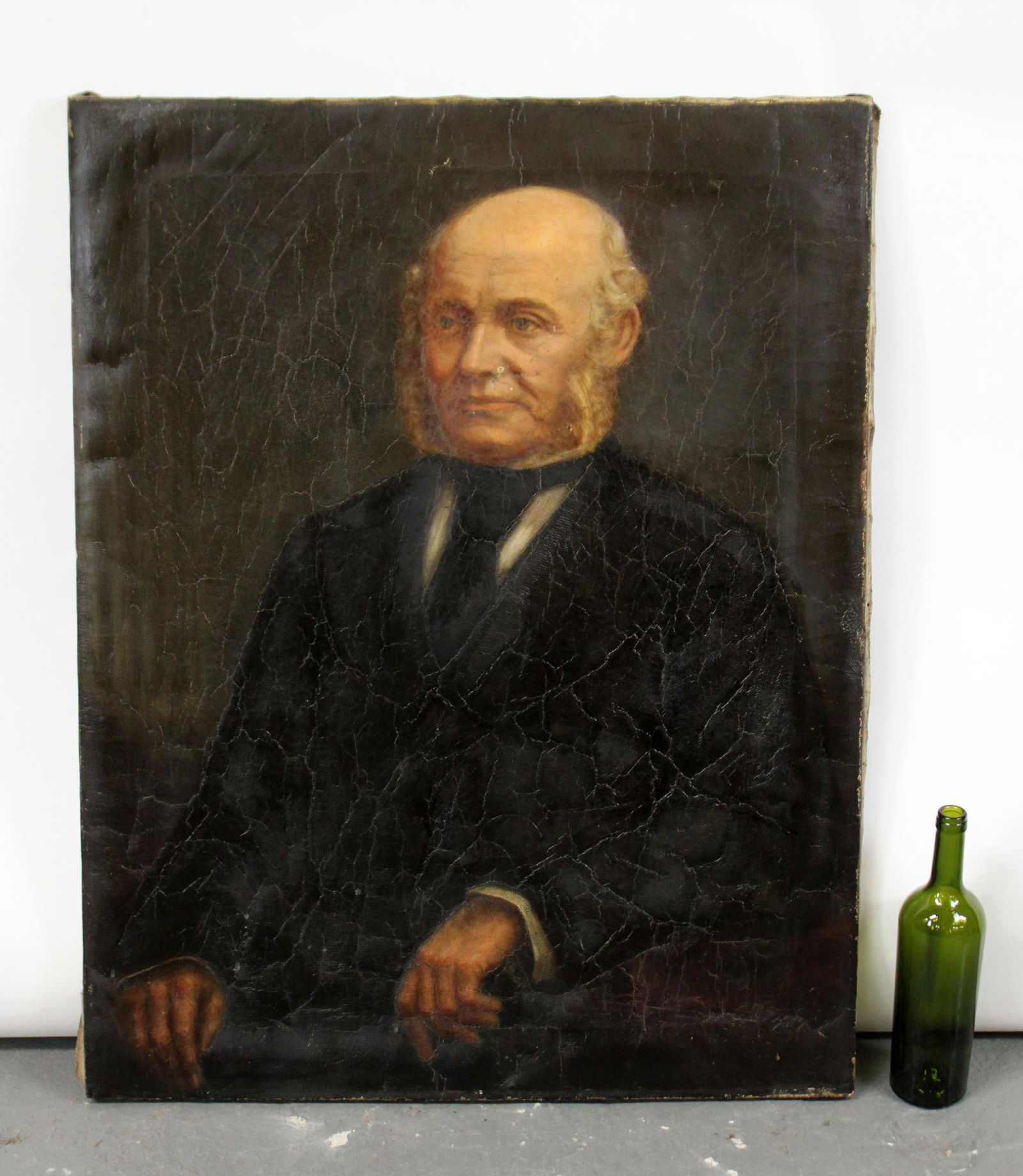 Antique oil on canvas portrait of a man - Unframed (1 of 10)